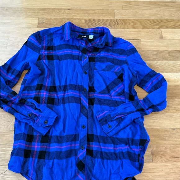 BDG Blue Plaid Button Down Shirt Women’s XS – Urban Outfitters - Picture 6 of 7